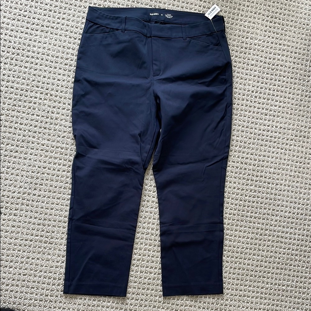 Old Navy Blue High Rise Pixie Straight Secret Smooth Pockets